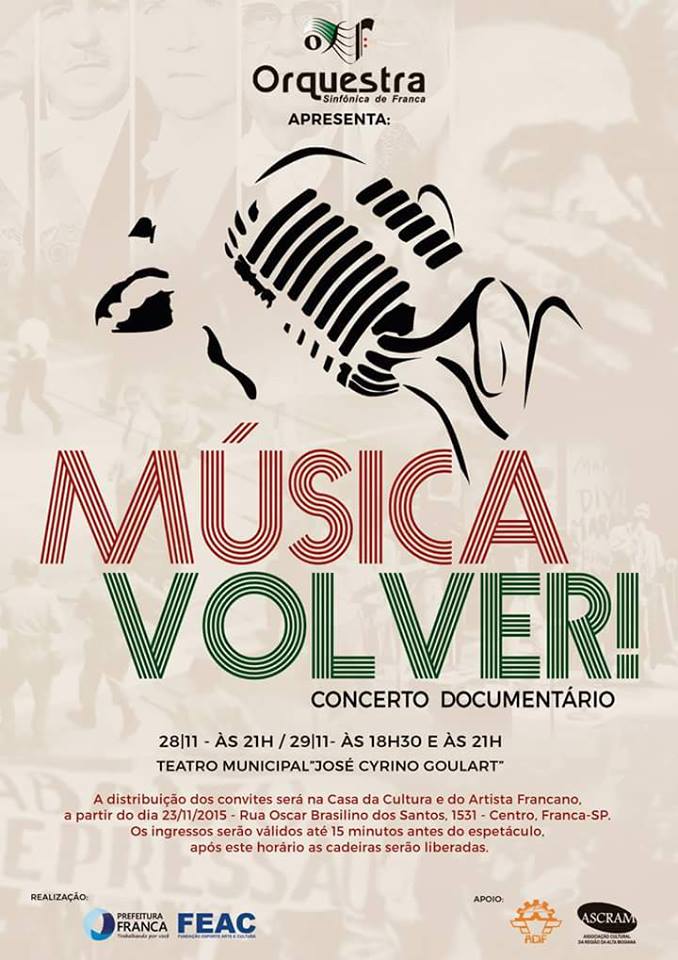 Concerto tem repertório dedicado às músicas que fazem parte da ditadura militar brasileira (Foto: Reprodução)